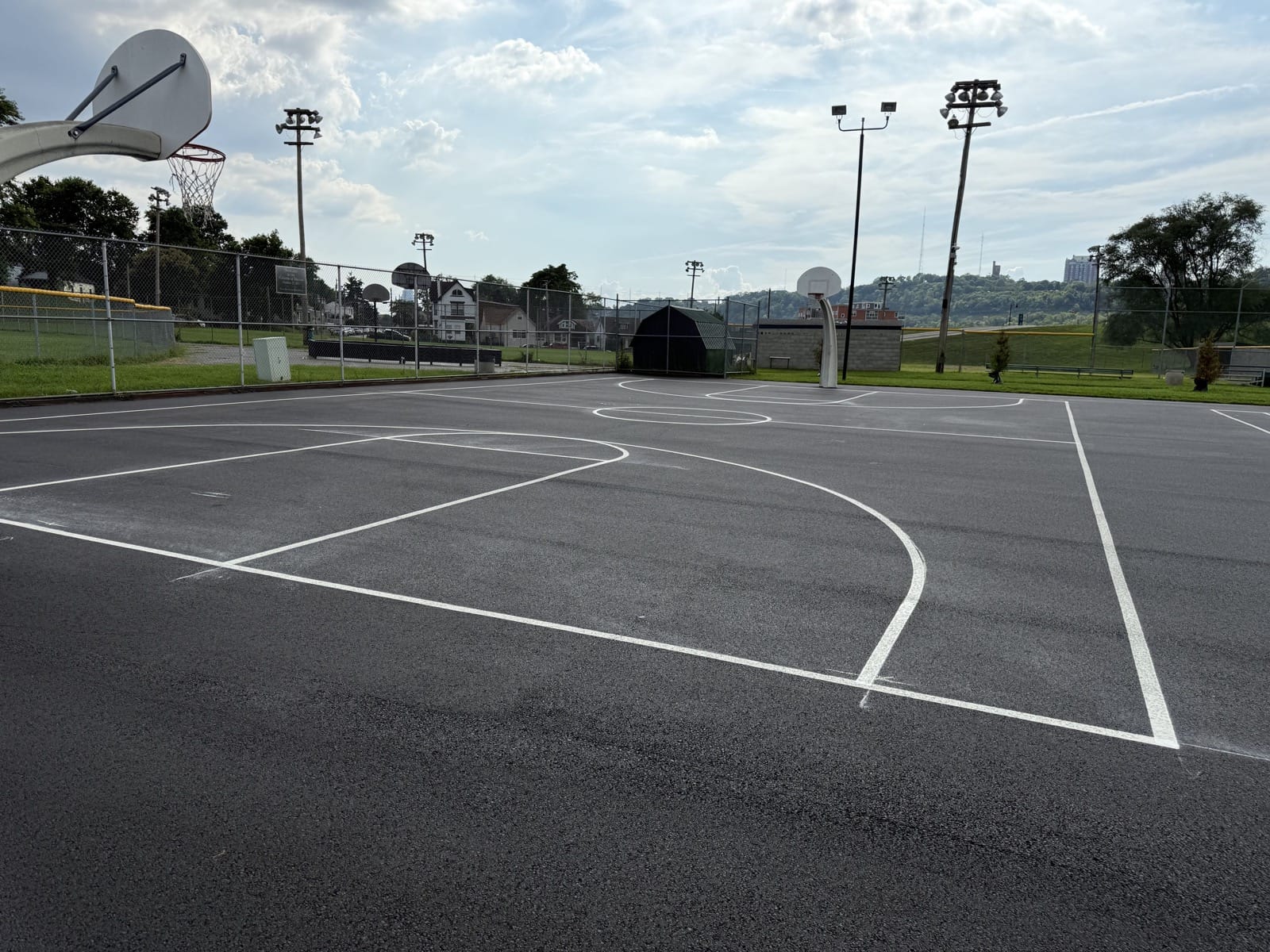 Athletic court striping, right side